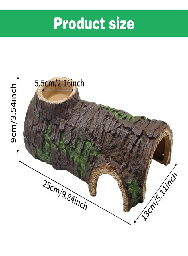 APlayfulBee 2 in 1 Reptile Hide Cave and Reptile Water/Food Feeding Bowl, Green-Glow in Dark, Turtle Basking Platform Habitat Hiding Cave Climbing Tank Aquarium Ornament for Lizards, Frogs, Snakes,Chameleon (M) - Image 4